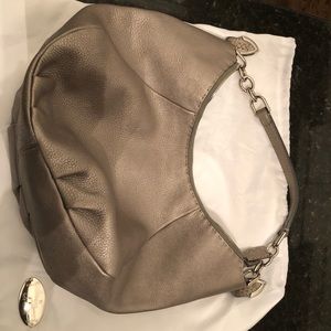 Authentic Fendi silver medium hobo bag